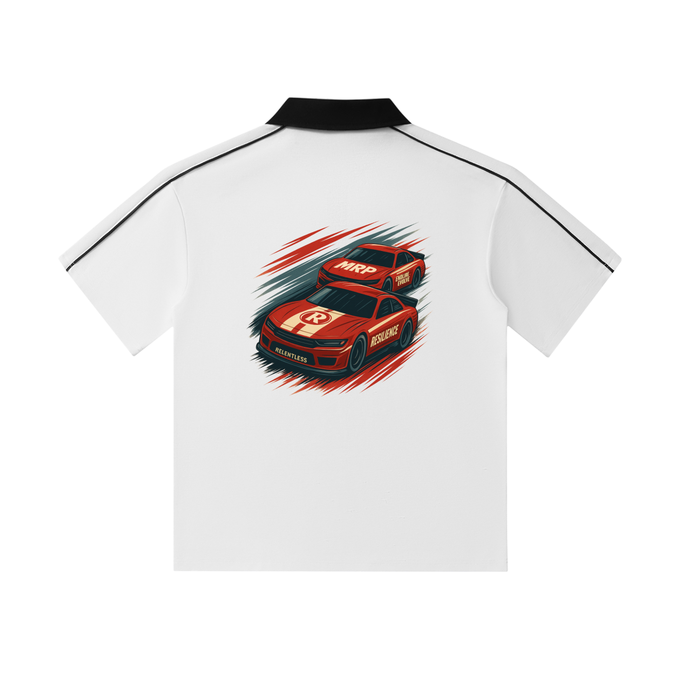 Contrast Collar Short-Sleeve Polo Shirt