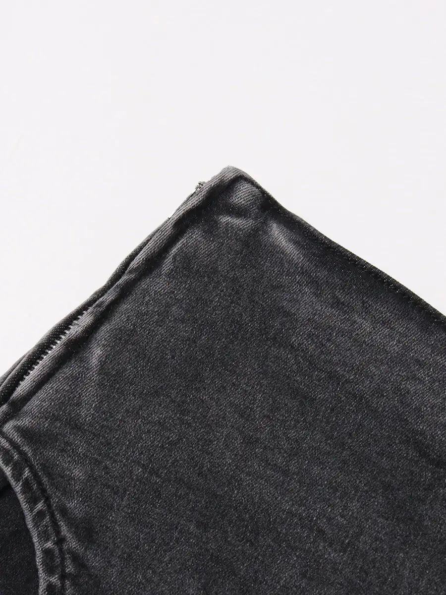 Washed Denim Mini Skirt