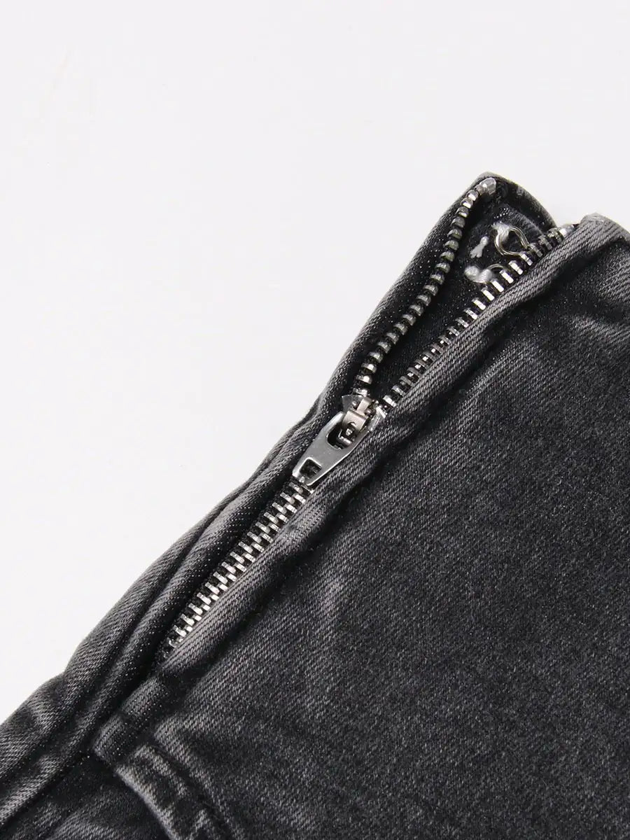 Washed Denim Mini Skirt