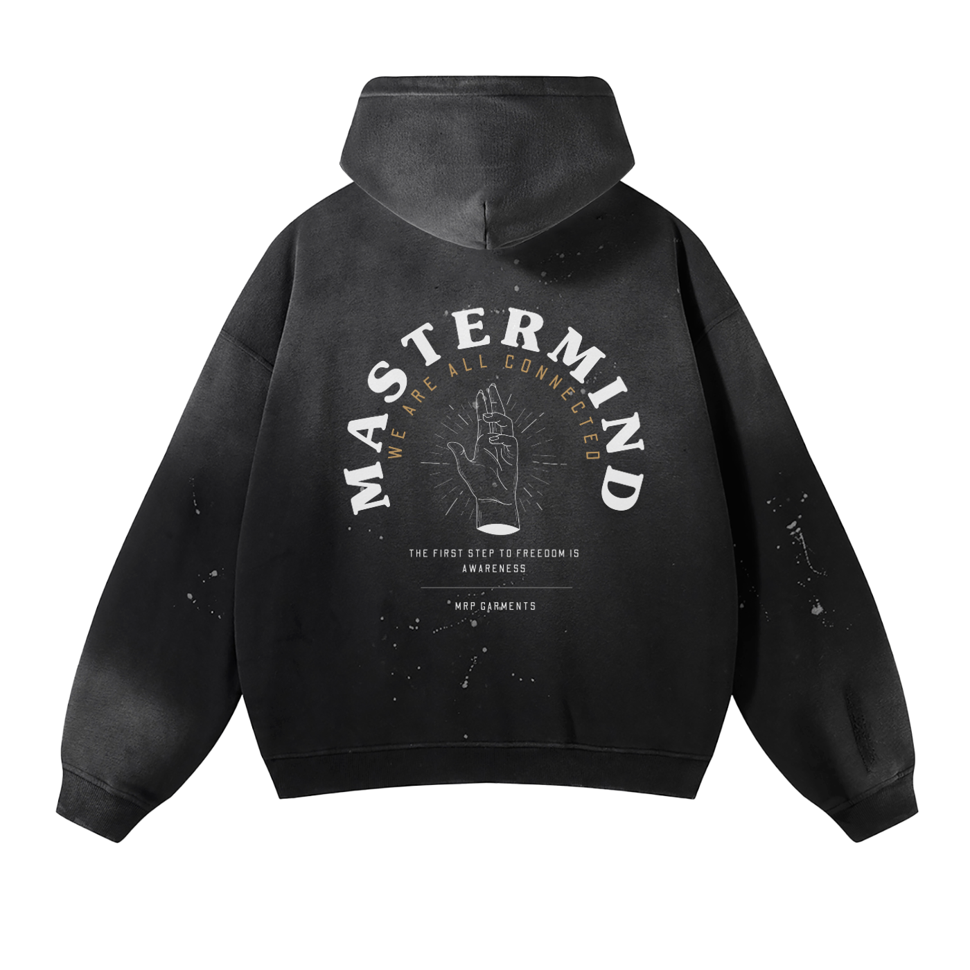 Mastermind Vintage Wash Frayed Fleece Hoodie - 360 GSM