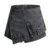 Washed Denim Mini Skirt