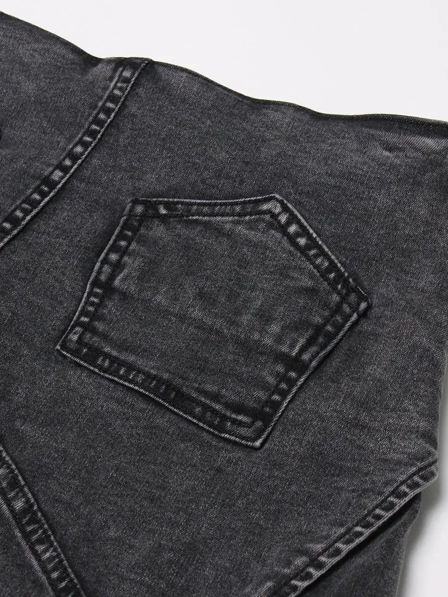 Washed Denim Mini Skirt