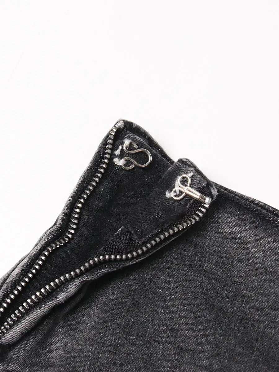 Washed Denim Mini Skirt