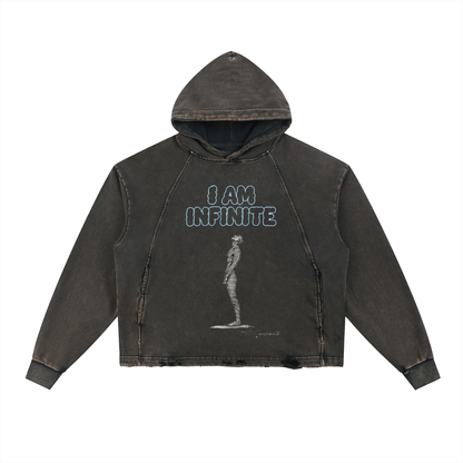 Vintage Washed Frayed-Hem Hoodie