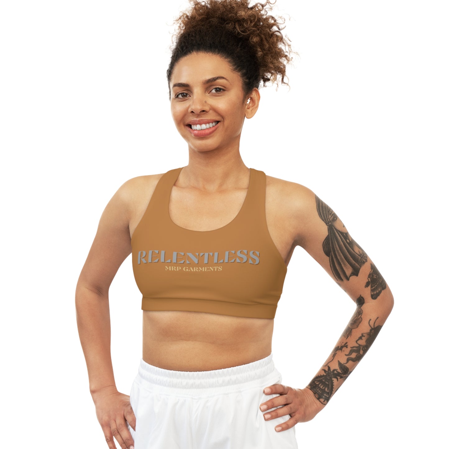 MRP Light Brown Relentless Seamless Sports Bra (W)