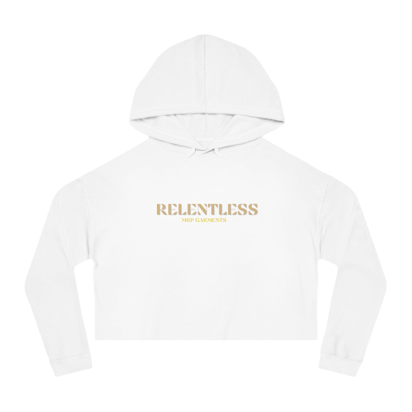 Relentless Cropped Hooded Sweatshirt White