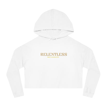 Relentless Cropped Hooded Sweatshirt White