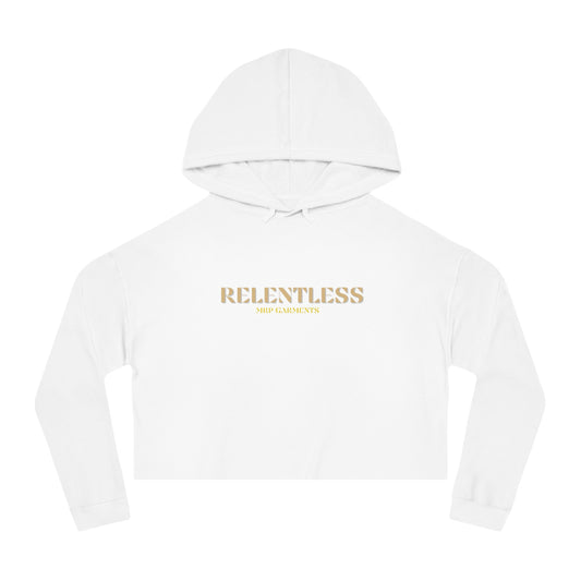 Relentless Cropped Hooded Sweatshirt White