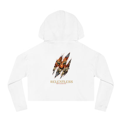 Relentless Cropped Hooded Sweatshirt White