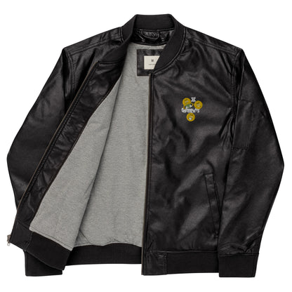 Pennies Make Dollars Leather Bomber Jacket