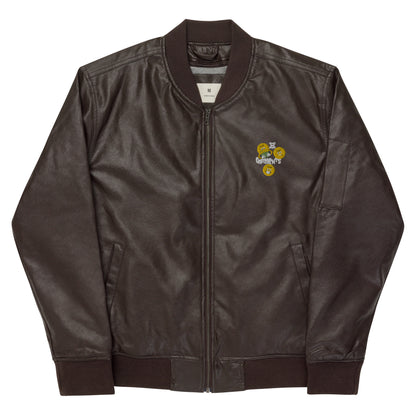 Pennies Make Dollars Leather Bomber Jacket